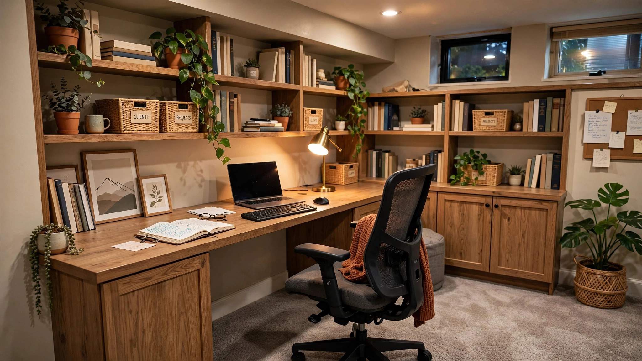 Basement home office remodel in Pittsburgh PA